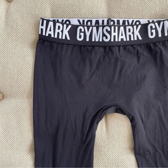 Gymshark Crop Black Logo Waistband Leggings S - Picture 2 of 4